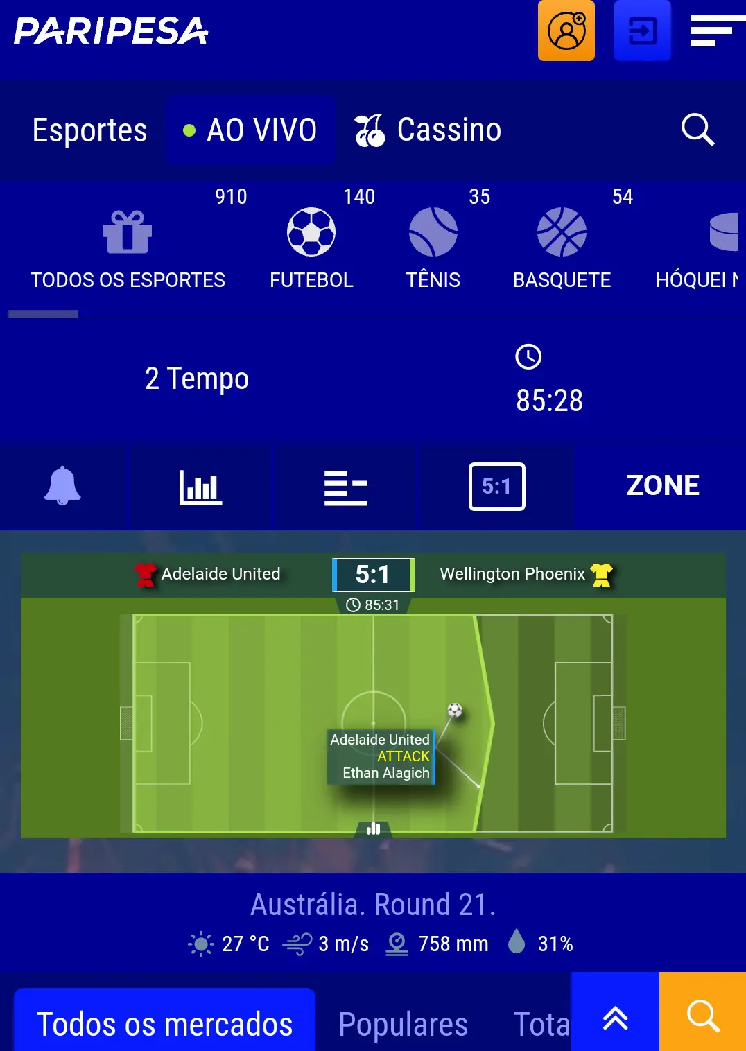 Transmiss&atilde;o ao vivo